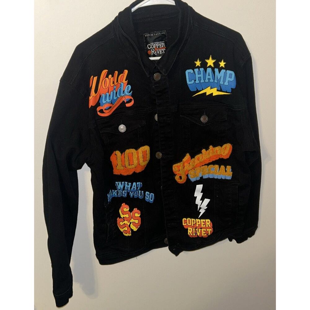 Copper Rivet‎ Varsity Denim Jacket 2Xl